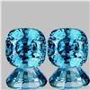 Image 1 : Natural Cushion Intense Blue Zircon 5.50 MM Pair - FL