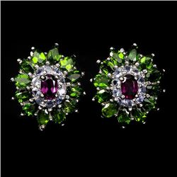 Natural  Rhodolite Garnet Chrome Diopside Tanzanite