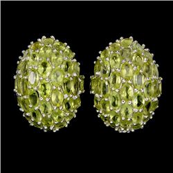 Natural Unheated Oval Peridot 60 Carats Earrings