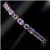 Image 1 : Natural  Oval 6x4mm Top Blue Violet Tanzanite Bracelet