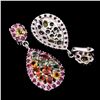 Image 2 : Natural Fancy Colors Sapphire Ruby Earrings