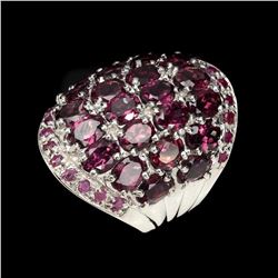 Natural Pink Raspberry Rhodolite Garnet Ruby Ring