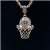 Image 2 : Strong 14 Kt Gold Plated Basketball Hoop Pendant