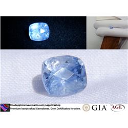 Smokey Sky-Blue Sapphire, Ceylon, hand cut 1.73 ct