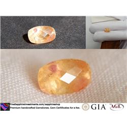 Bi-Color Orange/Red Ruby-infused Sapphire 4.92 ct
