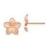 Image 1 : 14k Rose Polished & Textured Plumeria Post Earrings