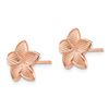 Image 2 : 14k Rose Polished & Textured Plumeria Post Earrings