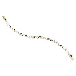 Yellow-tone Sterling Silver Round Black Color Enhanced Diamond Infinity Bracelet 1/4 Cttw