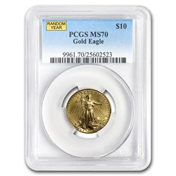 1/4 oz Gold American Eagle MS-70 PCGS (Random Year)