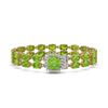 Image 1 : 17.4 ctw Peridot & Diamond Bracelet 14K Yellow Gold