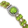Image 2 : 17.4 ctw Peridot & Diamond Bracelet 14K Yellow Gold