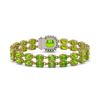 Image 3 : 17.4 ctw Peridot & Diamond Bracelet 14K Yellow Gold
