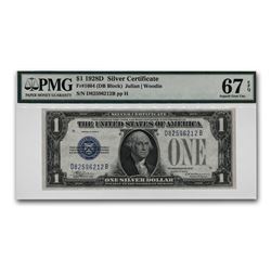 1928-D $1.00 Silver Certificate Superb Gem Unc-67 EPQ PMG