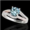 Image 1 : 1.4 ctw SI Certified Fancy Blue Diamond Solitaire Ring 10k 2Tone Gold