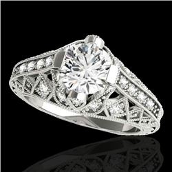 1.25 ctw Certified Diamond Solitaire Antique Ring 10k White Gold