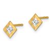 Image 2 : 14k Cubic Zirconia Square Deco Post Earrings - 44 mm