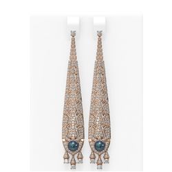 3.29 ctw Diamond & Pearl Earrings 18K Rose Gold