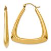 Image 1 : 14k Solid Gold Fancy Hoop Earrings