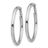 Image 2 : 14k White Gold Polished Round Hoop Earrings - 4x40 mm