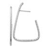 Image 1 : 14k White Gold Diamond-cut Twisted Triangle Hoop Earrings - 45 mm