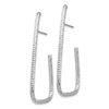 Image 2 : 14k White Gold Diamond-cut Twisted Triangle Hoop Earrings - 45 mm