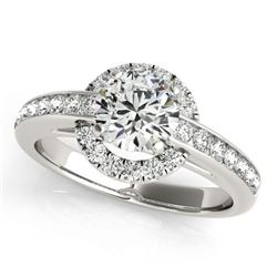 1.25 ctw Certified VS/SI Diamond Halo Ring 18k White Gold
