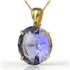 Image 1 : 9 ctw Tanzanite Designer Solitaire Necklace 18k Yellow Gold