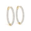 Image 2 : 2.75 ctw Diamond VS/SI 38 MM Hoop Earrings 14k Yellow Gold