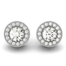 0.85 ctw Diamond VS/SI Certified Halo 14k White Gold