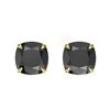 Image 1 : 6 ctw Cushion Black Diamond Designer Earrings 18k Yellow Gold