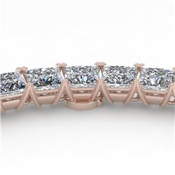 40 ctw Princess Certified SI Diamond Necklace 14K White Gold