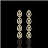Image 1 : 3.84 ctw Pear Cut Diamond Micro Pave Earrings 18K Yellow Gold
