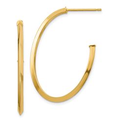 14k Yellow Gold Polished Open Hoop Dangle Earrings