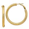Image 1 : 14k Yellow Gold Diamond-cut Omega Back Hoop Earrings - 4x30 mm