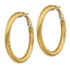 Image 2 : 14k Yellow Gold Diamond-cut Omega Back Hoop Earrings - 4x30 mm