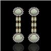 Image 1 : 6.73 ctw Opal & Diamond Earrings 14K Yellow Gold