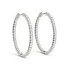 Image 2 : 2 ctw Diamond VS/SI Certified 22 MM Hoop Earrings 14k White Gold