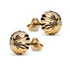 Image 1 : 14k Gold Small Diamond Cut 8 mm Domed Post Earrings