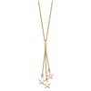 Image 1 : 14K Tri-color Polished Stars w/2 in ext Necklace - 19 in.