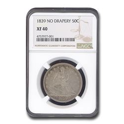 1839 Liberty Seated Half Dollar XF-40 NGC (No Drapery)