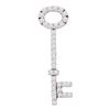 Image 1 : 14kt White Gold Round Diamond Slender Oval Key Pendant 1/2 Cttw