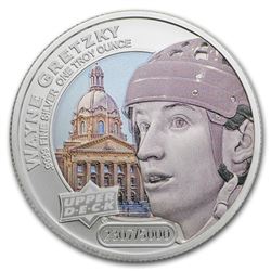 2017 Grandeur 1 oz Silver Hockey: Gretzky (Colorized)