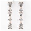 Image 2 : 4 ctw Pear Diamond Designer Earrings 18K Rose Gold