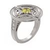 Image 1 : 2.15 ctw Fancy Yellow Diamond Ring 18K White Gold