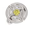 Image 3 : 2.15 ctw Fancy Yellow Diamond Ring 18K White Gold