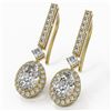 Image 1 : 2.4 ctw Oval Cut Diamond Designer Earrings 18K Yellow Gold