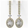 Image 2 : 2.4 ctw Oval Cut Diamond Designer Earrings 18K Yellow Gold