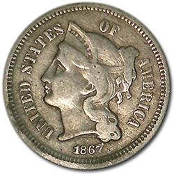 1867 3 Cent Nickel VF