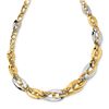 Image 1 : 14K Two-tone Double Curb Link Graduated Necklace - 17 in.