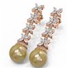 Image 3 : 5.79 ctw Diamond & Pearl Earrings 18K Rose Gold